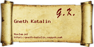 Gneth Katalin névjegykártya